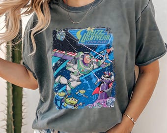 Comfort Colors® Vintage Buzz Lightyear Shirt, Toy Story Friends Women Shirt, Disney Toy Story T-Shirt, Comfort Colors® Disney Buzz T-Shirt