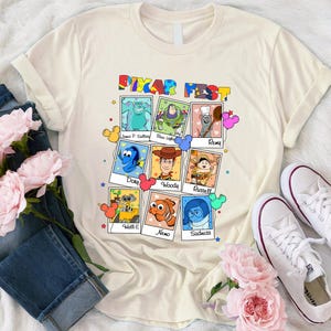 Disney Characters Photos Shirt, Toy Story Remy Monster Inc Balloons Shirt, Disney Fest Shirt, Disneyland Family Disney Fest Toddler Shirt imagem 1
