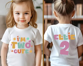 Two Cute Kids Shirt, 2nd Birthday Shirt, Second Birthday Gift, Cute Birthday Girl Toddler Shirt, 2nd Birthday Party Shirt, Birthday T-Shirt