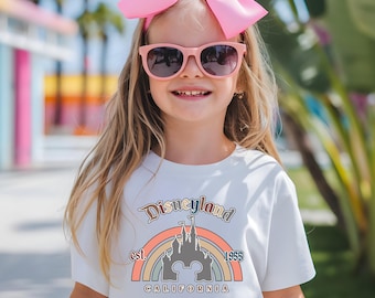 Disneyland Est. 1955 Kids Shirt, Disney Group Shirt, Disney Castle Shirt, Magical Kingdom Kids Shirt, Disneyland California Rainbow T-Shirt