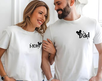 Minnie Mom and Mickey Dad Shirt, Family Couple Matching Shirt, Disney Mama T-Shirt, Disney Dada Mickey T-Shirt, Mickey Dad Minnie Mom Shirts