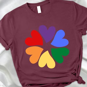 Pride Heart Shirt, LGBTQ Support Shirt, Rainbow Heart Shirt, LGBT Heart Shirt, Rainbow Shirt, Pride Rainbow T-Shirt, LGBT Rainbow Love Shirt