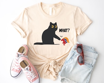 What Black Cat With Knife T-Shirt, Scary Halloween Funny Unisex T-Shirt, Bloody Halloween T-Shirt, Sarcastic Murderous Cat Unisex T-Shirts
