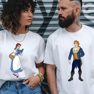 Custom Beauty And The Monster Family Matching T-Shirt, Beast Beauty Enchanted Rose Candelabra Group Matching Shirts, Movie Matching T-Shirt image 6