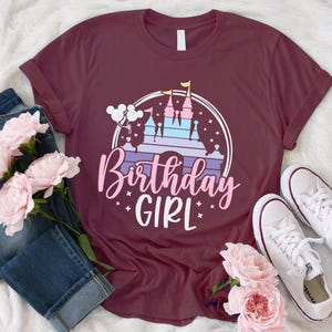 Birthday Girl Shirt, Mickey Head Birthday Baby Bodysuit, Magical Castle Kids T-Shirt, Birthday Squad Shirt, Birthday Girls Trip Gift Shirt