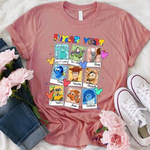 Disney Characters Photos Shirt, Toy Story Remy Monster Inc Balloons Shirt, Disney Fest Shirt, Disneyland Family Disney Fest Toddler Shirt imagem 3