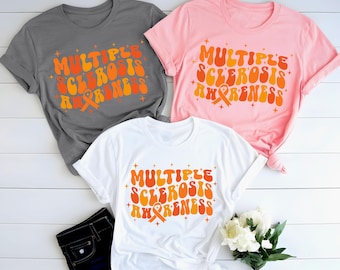 Multiple Sclerosis Awareness T-Shirt, MS Awareness T-Shirt, We Wear Orange For Multiple Sclerosis T-Shirt, Orange Ribbon Unisex T-Shirt