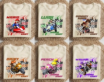 Mario and Friends Kart T-Shirts, Mario Kart 3D Shirt, Mario Matching Shirt, Mario Kart Characters Shirt, Mario Characters Shirt, Mario Shirt