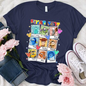 Disney Characters Photos Shirt, Toy Story Remy Monster Inc Balloons Shirt, Disney Fest Shirt, Disneyland Family Disney Fest Toddler Shirt imagem 5
