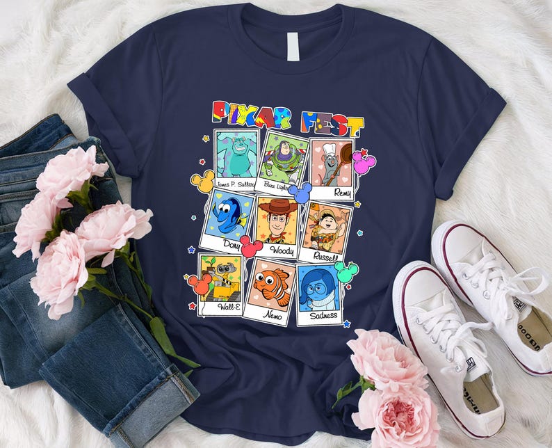 Disney Characters Photos Shirt, Toy Story Remy Monster Inc Balloons Shirt, Disney Fest Shirt, Disneyland Family Disney Fest Toddler Shirt imagem 5