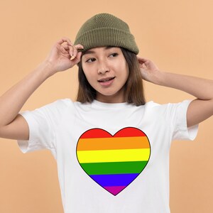 Rainbow heart Shirt, Rainbow Pride T-Shirt, Pride flag Shirt, Rainbow T-Shirt, Pride Shirt For Women, Rainbow Shirt For Men, Heart T-Shirt