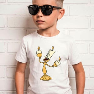 Custom Beauty And The Monster Family Matching T-Shirt, Beast Beauty Enchanted Rose Candelabra Group Matching Shirts, Movie Matching T-Shirt image 2