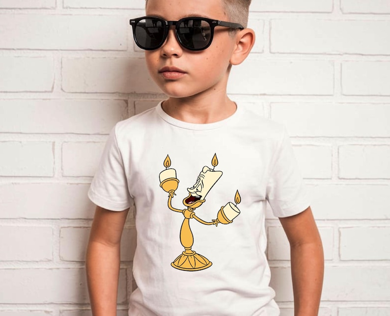 Custom Beauty And The Monster Family Matching T-Shirt, Beast Beauty Enchanted Rose Candelabra Group Matching Shirts, Movie Matching T-Shirt image 2