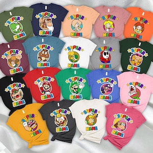 Personalized Mario And Friends Family Matching Shirts, Gaming Matching Family T-Shirt, Mario Game Custom T-Shirt, Custom Mario Shirt