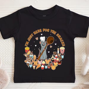 Disney Ratatouille Toddler T-Shirt, Disney Remy Toddler Shirt, Disney Snacks Kids Shirt, I'm Just Here For The Snacks Toddler Shirt immagine 4
