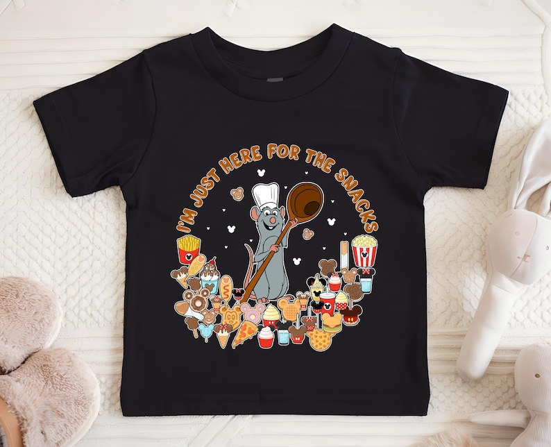 Disney Ratatouille Toddler T-Shirt, Disney Remy Toddler Shirt, Disney Snacks Kids Shirt, I'm Just Here For The Snacks Toddler Shirt immagine 4