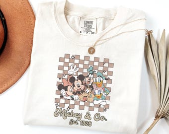 Comfort Colors® Vintage Mickey & Co Est 1928 T-Shirt, Disney Mickey And Friends Shirt, Comfort Colors® Disneyland Trip 2026 Family T-Shirt