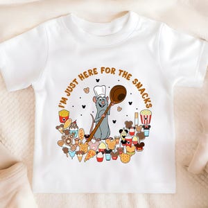 Disney Ratatouille Toddler T-Shirt, Disney Remy Toddler Shirt, Disney Snacks Kids Shirt, I'm Just Here For The Snacks Toddler Shirt immagine 5