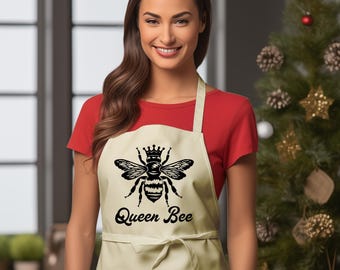 Queen Bee apron great gift for her, Mom Apron, Baking Apron, Nature Lover Apron
