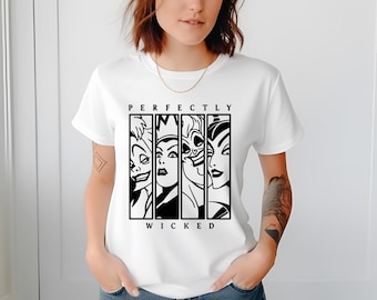 Disney Perfectly Wicked Shirt, Bad Witches Club T-Shirt, Disney Funny Villain T-Shirt, Disneyworld Shirt, Disney Villains Women T-Shirts