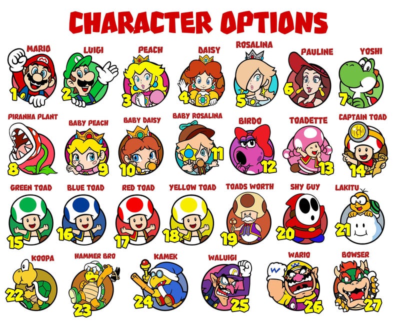 Personalized Mario And Friends Family Matching Shirts, Gaming Matching Family T-Shirt, Mario Game Custom T-Shirt, Custom Mario Shirt image 5