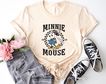 Retro Minnie Mouse T-Shirt, Disney Minnie Kids Shirt, Checkered Minnie Shirt, Disney Trip Shirt, Disneyland Shirt, Retro Minnie Mouse Shirt