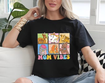 Retro Disney Character Mom Vibes Shirt, Disneyland Mom Shirt, Duchess, Perdita, Mrs. Potts, Helen Parr, Mrs. Jumbo T-shirt, Disney Mom Shirt