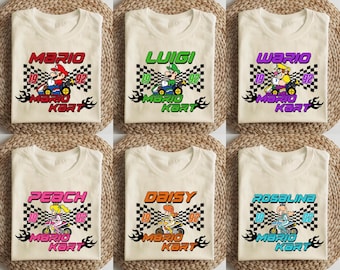 Mario Kart T-Shirts, Mario and Friends Kart T-Shirts, Mario Matching Shirt, Mario Kart Characters Shirt, Mario Characters Shirt, Mario Shirt