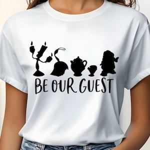Be Our Guest Beauty and The Beast Silhouette Unisex Shirt, Be Our Guest Women Shirt, Beauty and The Beast Silhouette Shirt, Characters Shirt