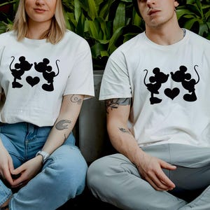 Disney Silhouette Mickey Minnie Love T-Shirt, Mickey Minnie Shirt, Mickey and Minnie Couple Shirt, Disneyland Love Shirt, Disney Trip Shirt