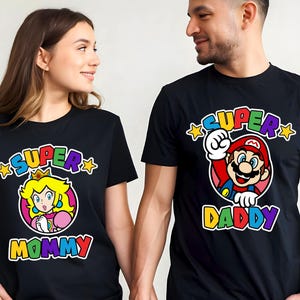 Personalized Mario And Friends Family Matching Shirts, Gaming Matching Family T-Shirt, Mario Game Custom T-Shirt, Custom Mario Shirt image 4