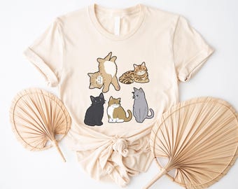 Cute Kittens Toddler T-Shirt, Baby Kitty Cat Lover Women T-Shirt, Kid Pet Owner Gift Shirt, Natural Boho Cats Toddler Shirt, Cat Shirts