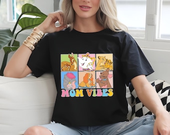 Retro Disney Character Mom Vibes Shirt, Disneyland Mom Shirt, Duchess, Perdita, Mrs. Potts, Helen Parr, Mrs. Jumbo T-shirt, Disney Mom Shirt