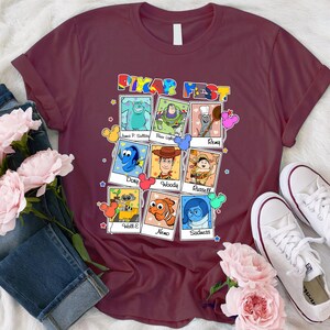 Disney Characters Photos Shirt, Toy Story Remy Monster Inc Balloons Shirt, Disney Fest Shirt, Disneyland Family Disney Fest Toddler Shirt imagem 4