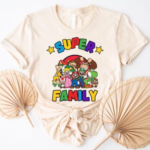 Personalized Mario And Friends Family Matching Shirts, Gaming Matching Family T-Shirt, Mario Game Custom T-Shirt, Custom Mario Shirt image 3