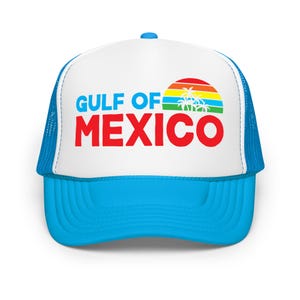 Gulf of Mexico Foam Trucker Hat, Colorful Vacation Hat, Mexico Travel Hat, Gulf of Mexico Beach Hat