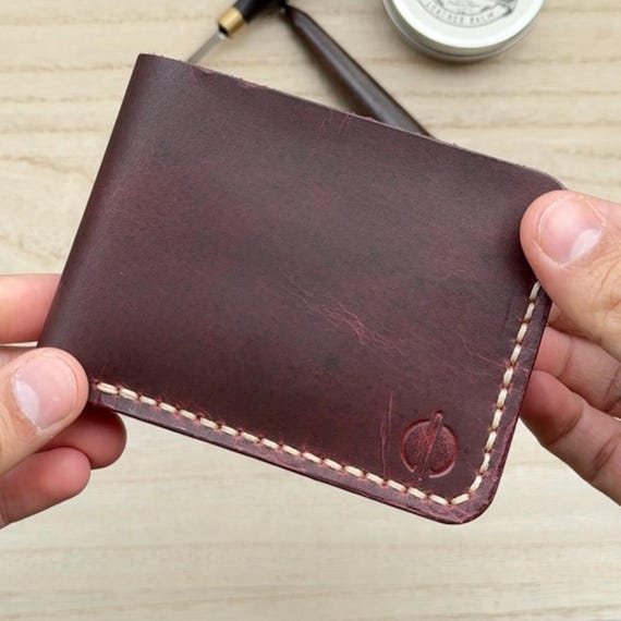 Personalized Leather Men’s Wallet, Gift for Anniversary, Dad, Boyfriend, Him, Husband, Engraved Custom Wallet, Bifold Leather Wallet