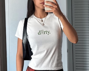 Dirty Martini Baby Tee, Y2K Baby Tee, Retro 90s graphic baby tee, Vintage Tini Time Summer Cocktail, Soft Girl Coquette Tee, Hot Girl Summer