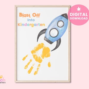 Rocket Handprint First Day of School Keepsake (PDF Download)