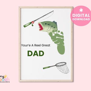 Father&#39;s Day Footprint Art, Fish Craft (Digital Download)