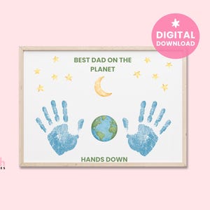 Kit de manualidades con huellas de manos para el Día del Padre: regalo DIY para niños, un recuerdo único, el mejor papá del mundo sin duda