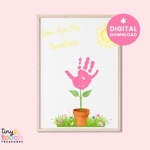Arte de impressão de mão para o Dia das Mães: Lembrança de You Are My Sunshine Flower (download digital)