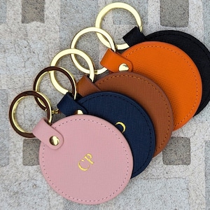 Porte-clés en cuir, Porte-clés en cuir personnalisé, Porte-clés personnalisé, Porte-clés initial estampé personnalisé, Porte-clés estampé, Cadeau d'anniversaire pour homme