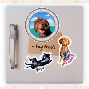 Personalized Pet Magnet, Fridge & Car Magnets, Custom Dog Photo Porthole Cruise Door Decal