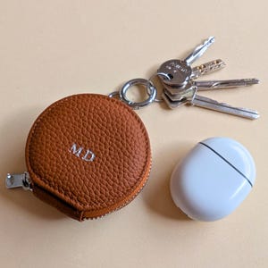 Air Pod Hülle, Schlüsselanhänger Brieftasche, Benutzerdefinierte Schlüsselanhänger Masse, Leder Geldbörse, personalisierte Schlüsselanhänger, Ear Bud Beutel, Reißverschluss, Schlüsselbund Geldbörse