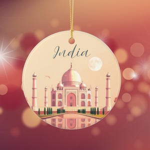 India Christmas Ornament, Custom Ornament, Taj Mahal Travel Memory Gift, Vacation Souvenir, 2025 Keepsake, Personalized Ornament, 2026 Gift