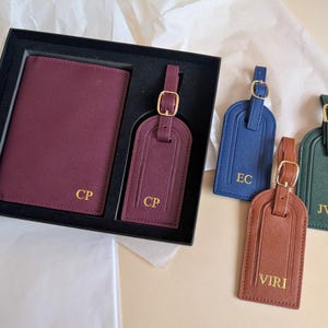 Leder Passport Brieftasche & Gepäckanhänger, Passinhaber, Benutzerdefinierte Passport Cover, personalisierte Passport Brieftasche, Groomsmen Vorschlag Hochzeitsgeschenk