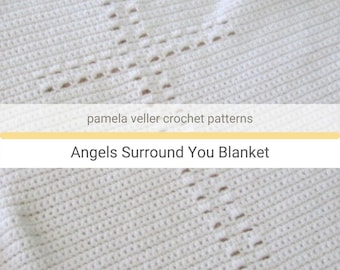 Padrão de cobertor CROCHET ANGEL - pdf Padrão - 32" x 32" - Cobertor de Crochê Cruzado - Padrão de Cobertor de Crochê para Bebê