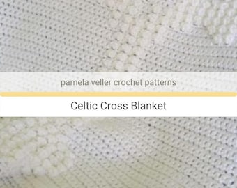 Padrão de manta de crochê com cruz celta - Padrão em PDF - 32" x 26" - Manta de crochê com cruz - Padrão de manta com cruz - Padrão de cruz celta