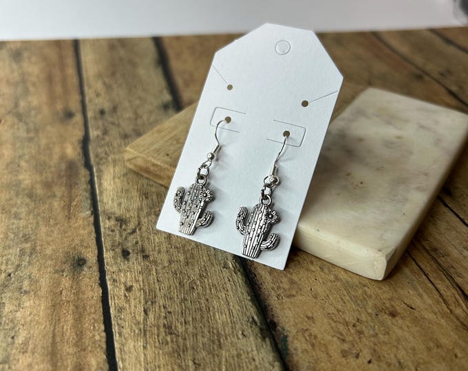 Silver Cactus Earrings